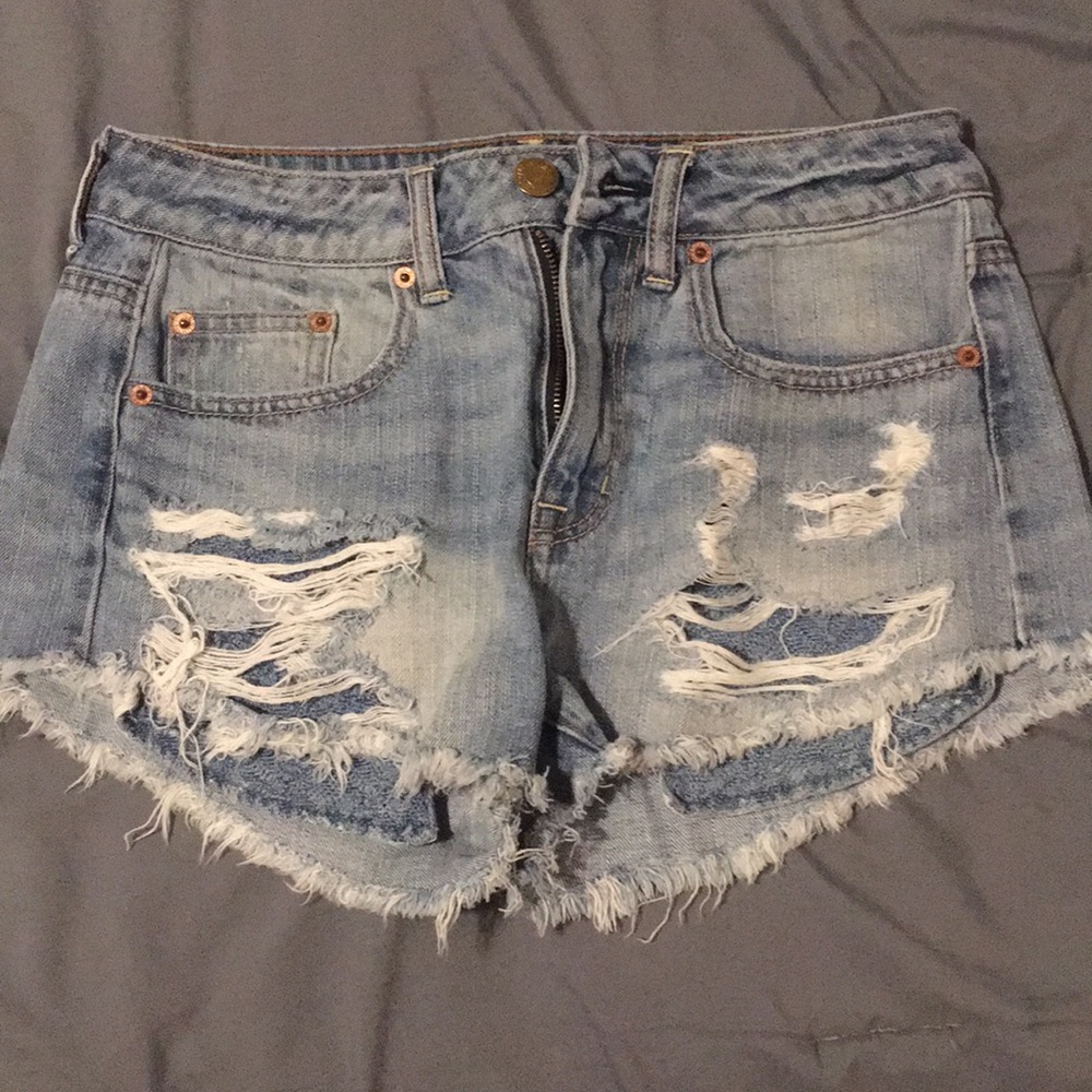 American Eagle high rise festival jean shorts